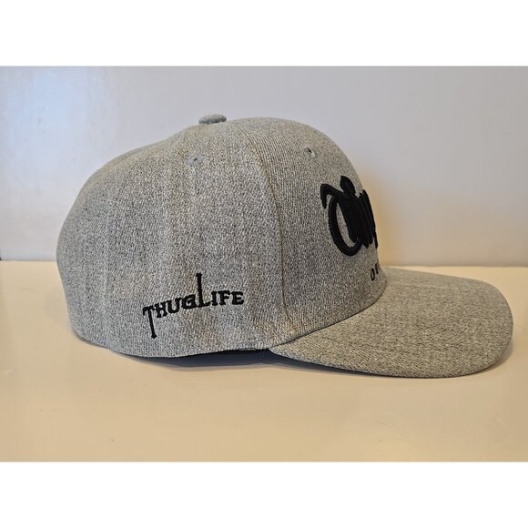 THUG LIFE OUTLAW TUPAC 2PAC EMBROIDERED SNAPBACK BASEBALL CAP HAT Brushed Gray - Picture 2 of 5